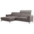ECKSOFA inkl. Funktion Taupe Cord  - Taupe/Schwarz, KONVENTIONELL, Textil/Metall (178/290cm) - Cantus