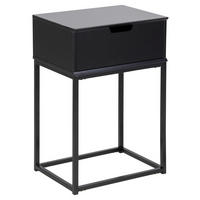 NACHTSCHRANK 40/61,5/30 cm  - Schwarz, Design, Holzwerkstoff/Metall (40/61,5/30cm) - Carryhome