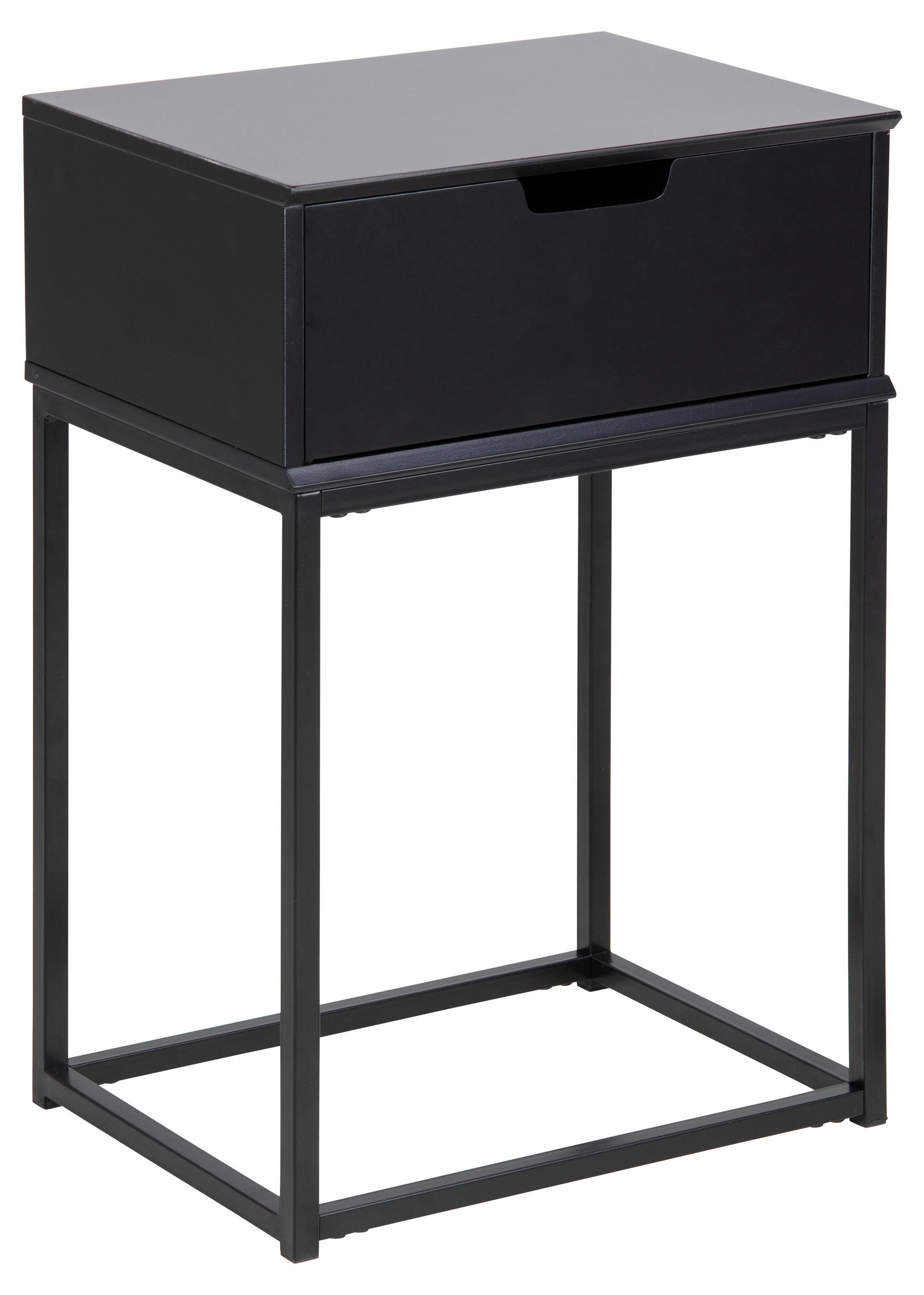 Carryhome Nachtschrank Schwarz 40x61.5x30 cm