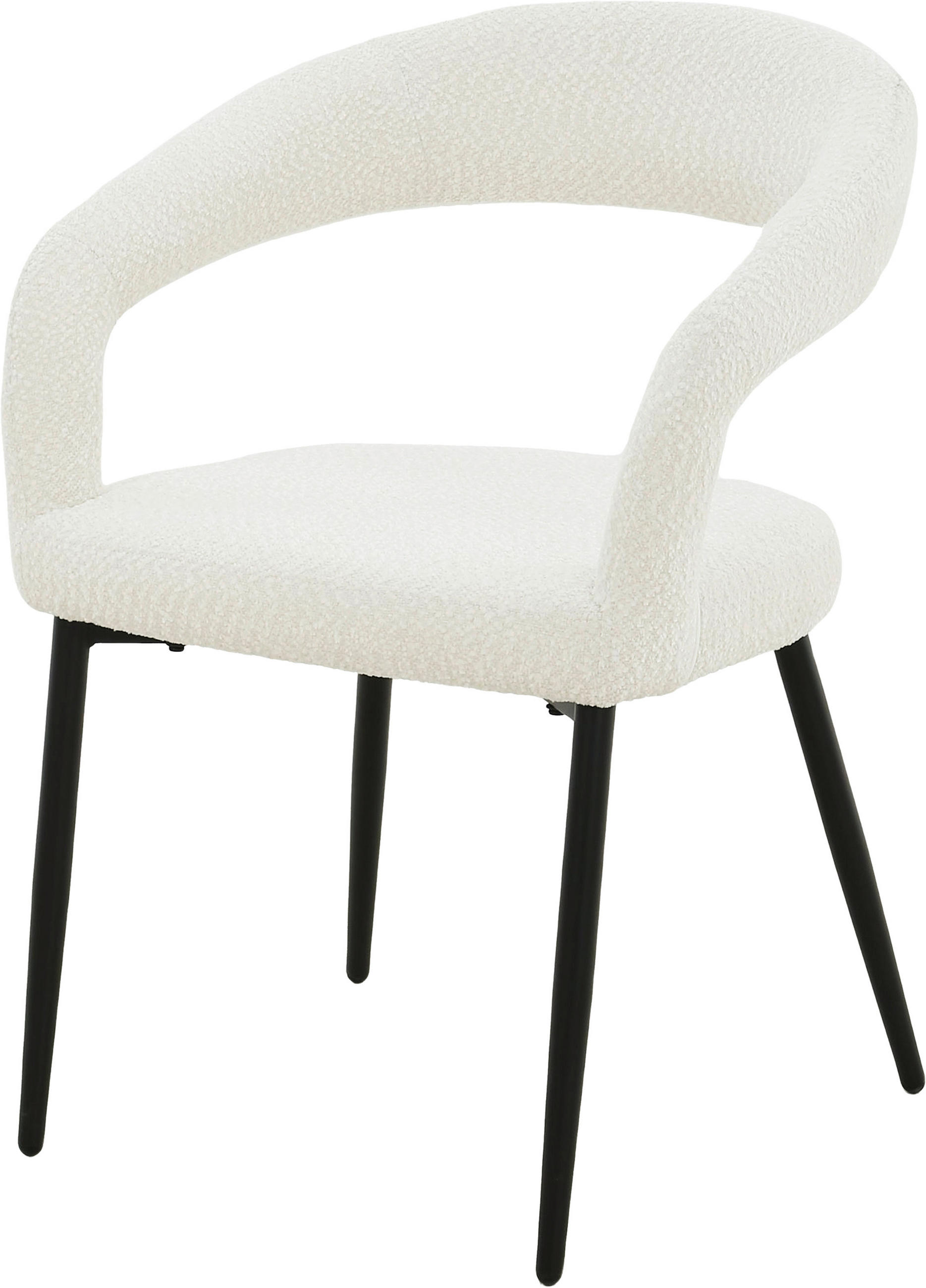 ARMLEHNSTUHL  in Eisen Chenille  - Schwarz/Weiß, MODERN, Textil/Metall (59/79,5/60cm) - MID.YOU