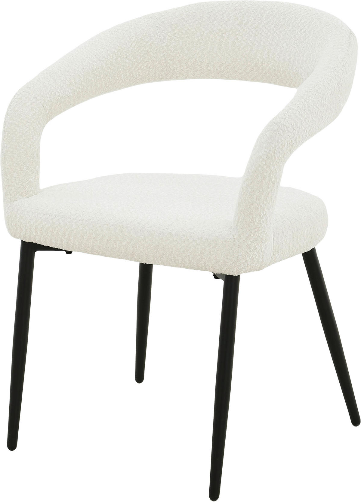 ARMLEHNSTUHL  in Eisen Chenille  - Schwarz/Weiß, MODERN, Textil/Metall (59/79,5/60cm) - MID.YOU