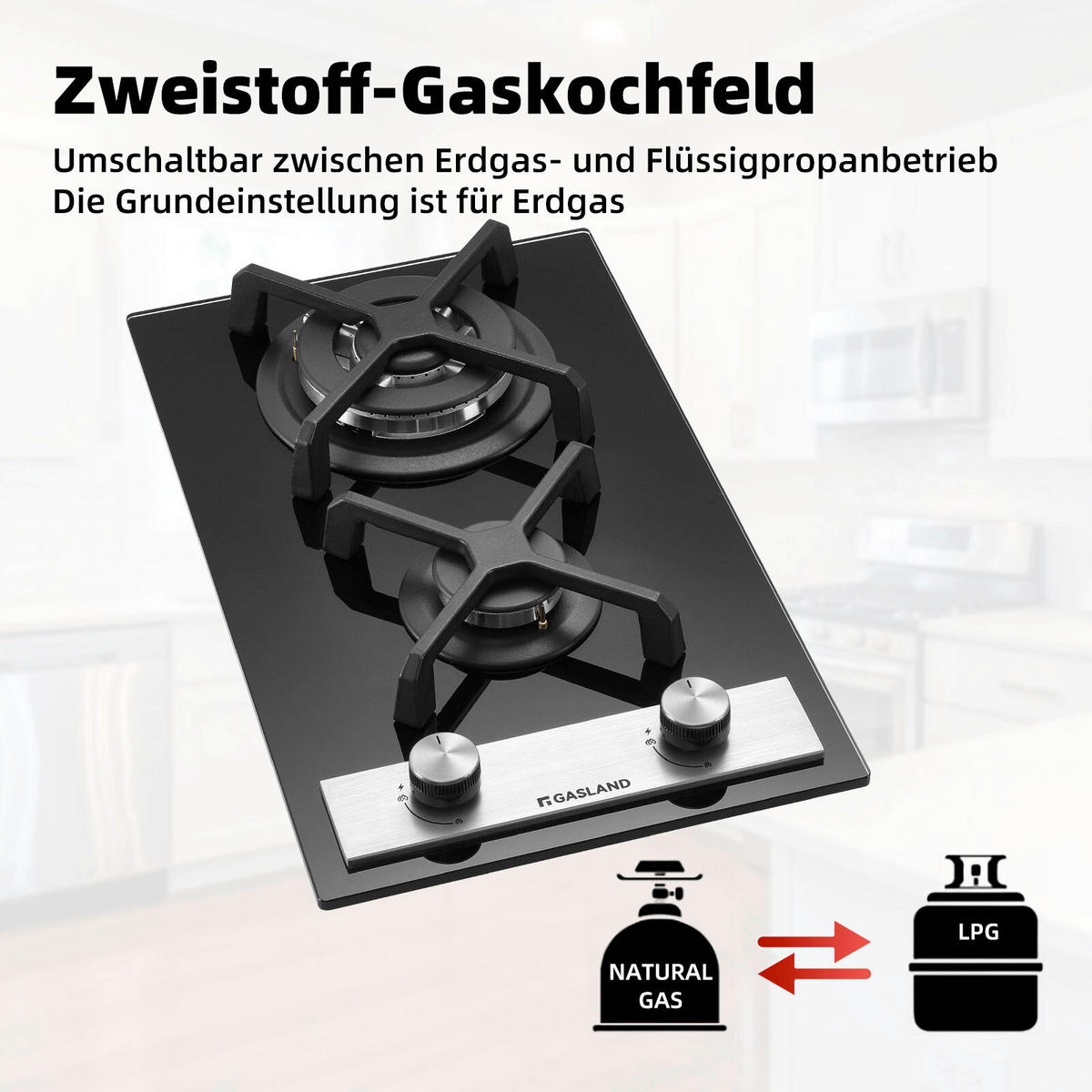 GASKOCHFELD - Schwarz, Trend, Glas (30/51/10cm)