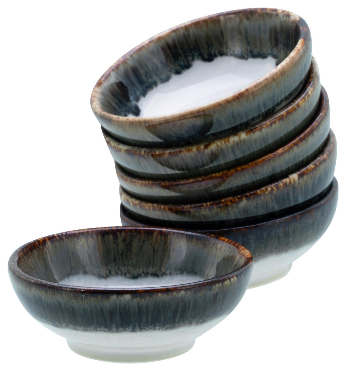 DIPSCHALENSET Keramik Steinzeug  - Blaugrau/Weiß, Design, Keramik - Creatable