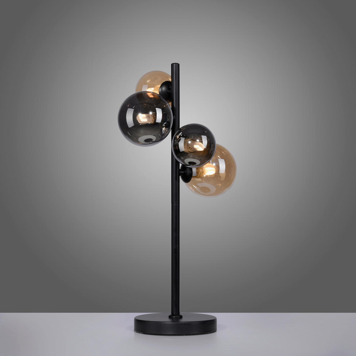 STOLNÍ LED LAMPA, 24/24/48 cm - černá, Trend, kov/plast (24/24/48cm)