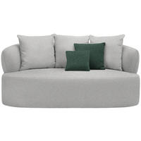 2-SITZER-SOFA  in Plüsch Grau  - Dunkelgrün/Schwarz, MODERN, Kunststoff/Textil (177/86/105cm) - Hom`in