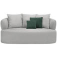 2-SITZER-SOFA in Plüsch Grau  - Dunkelgrün/Schwarz, MODERN, Kunststoff/Textil (177/86/105cm) - Hom`in