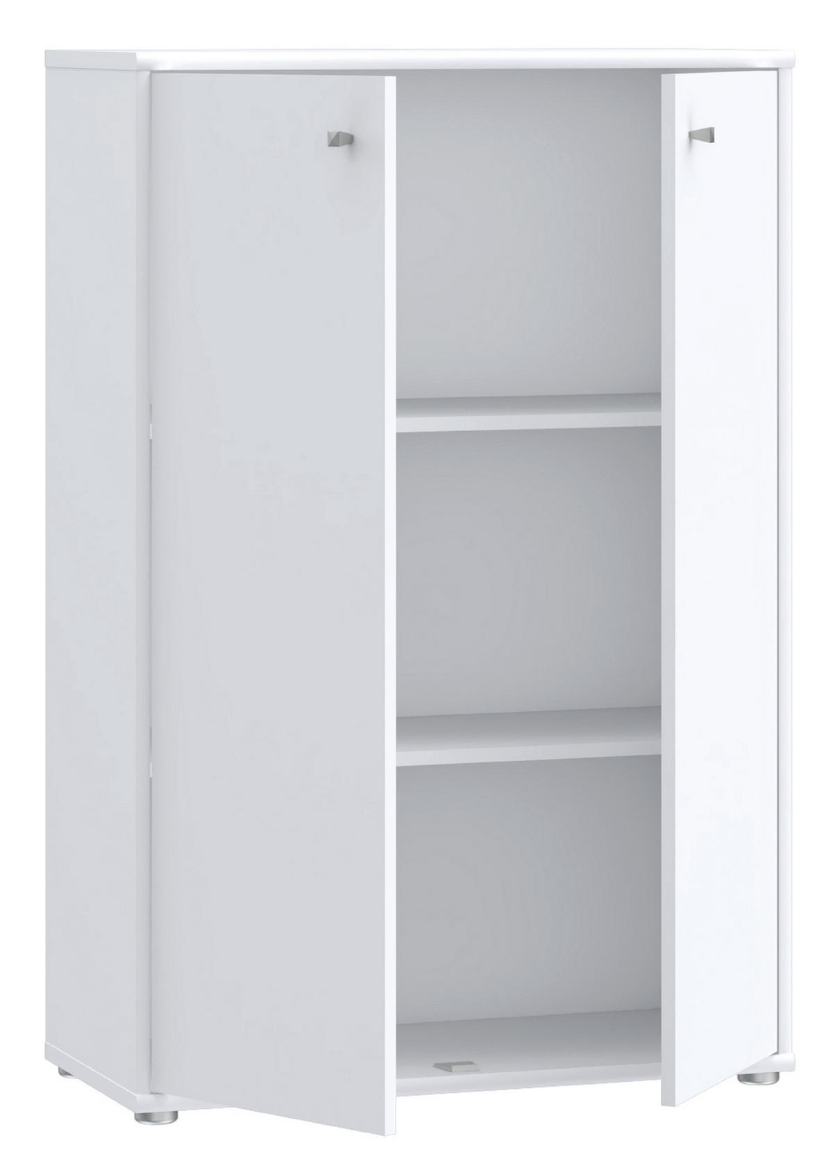 KOMMODE 73,7/111,1/34,8 cm  in Weiss  - Weiss/Alufarben, Design, Holzwerkstoff (73,7/111,1/34,8cm)