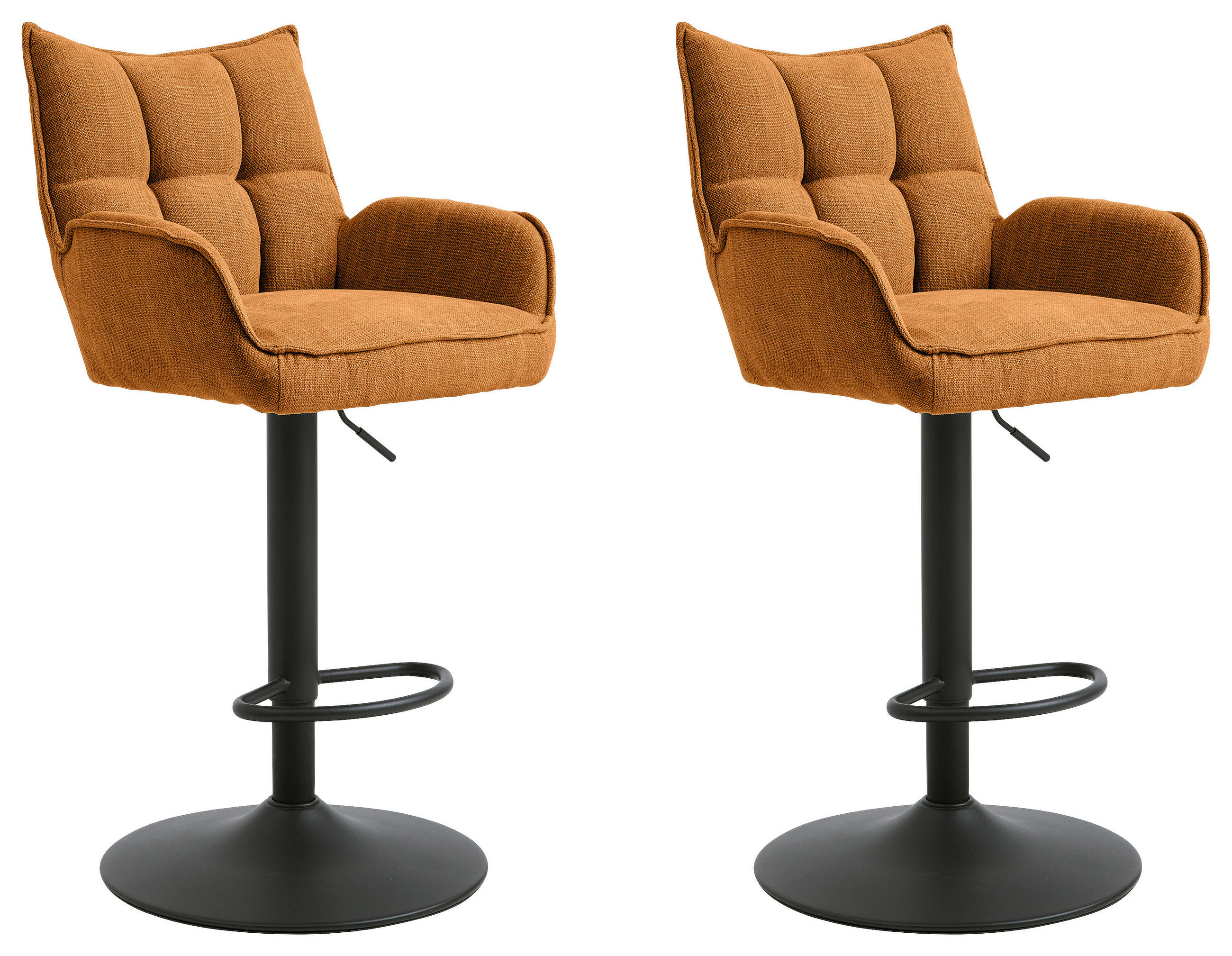 BARHOCKER-SET in Rostfarben  - Rostfarben/Schwarz, MODERN, Textil/Metall (52/98,5-113,5/53cm) - Livetastic