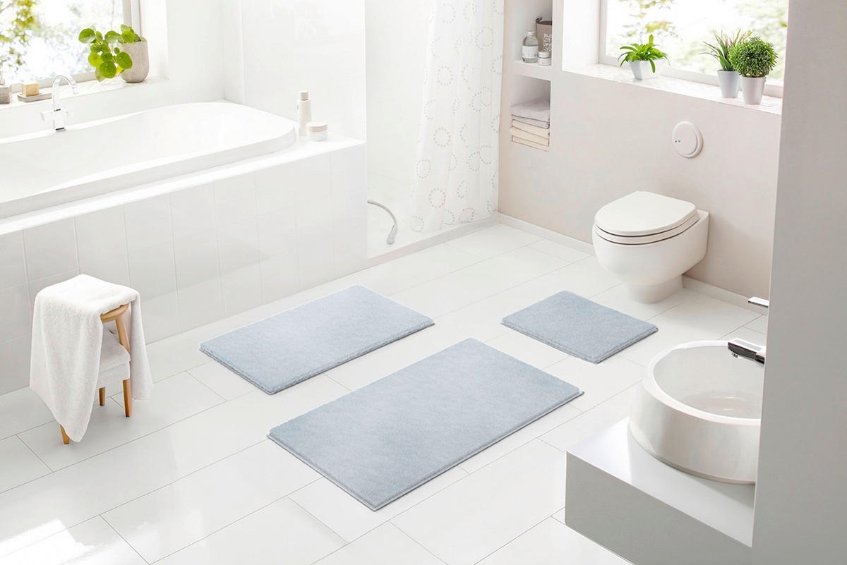 BADEMATTE Grau 60/100 cm  - Grau, Basics, Kunststoff/Textil (60/100cm) - Grund