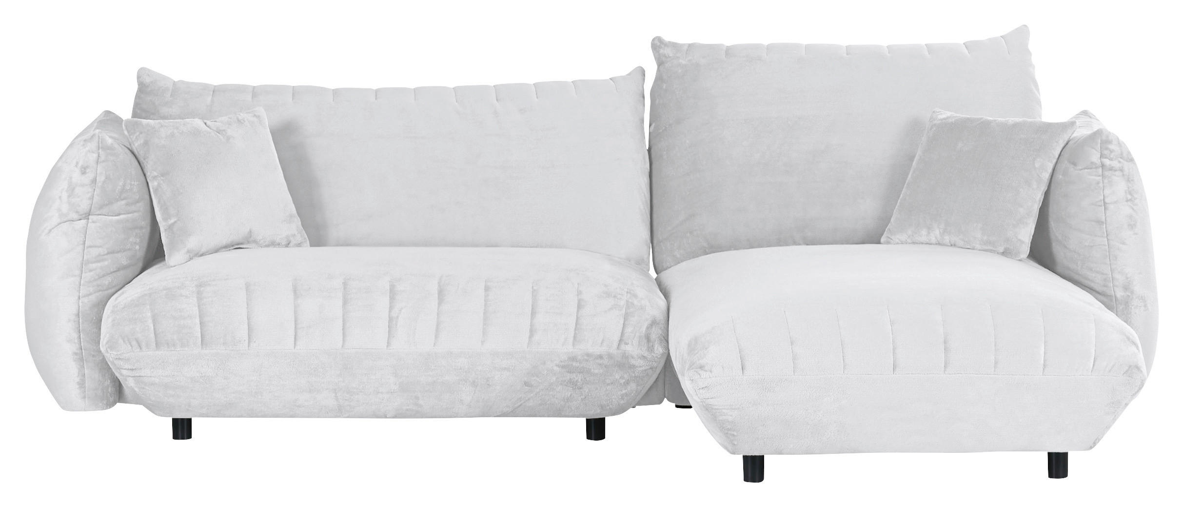 ECKSOFA Weiß Plüsch  - Schwarz/Weiß, KONVENTIONELL, Kunststoff/Textil (270/170cm) - Carryhome