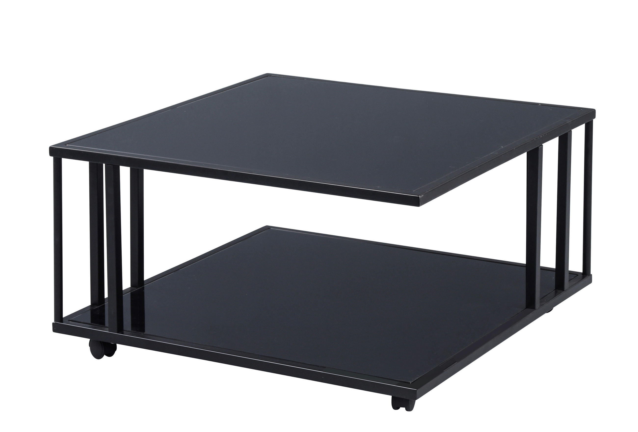 Livetastic KONFERENČNÍ STOLEK, černá, kov, sklo, 75/75/41 cm