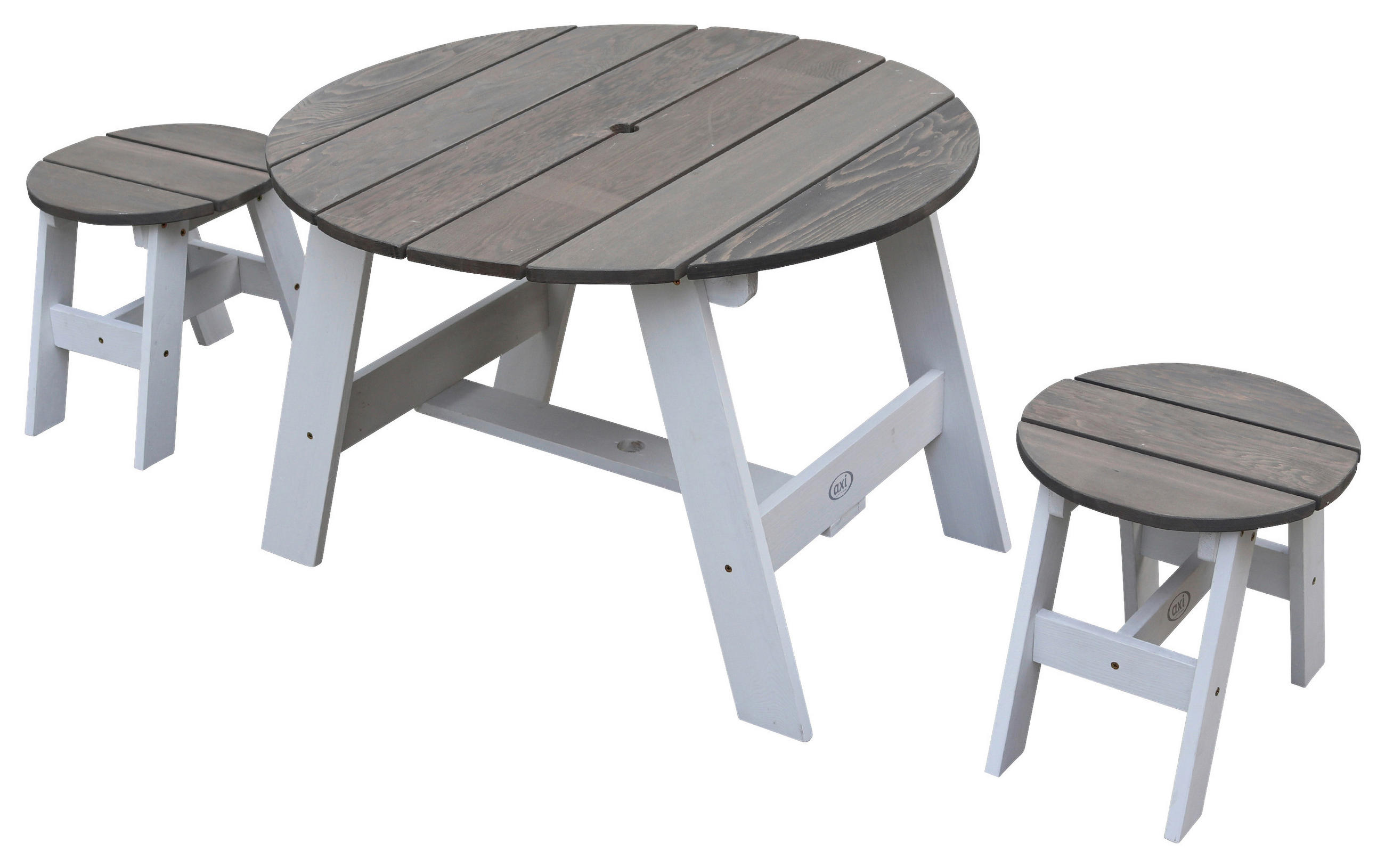 KINDER-GARTENSET - Weiss/Grau, Basics, Holz (70/48/70cm)