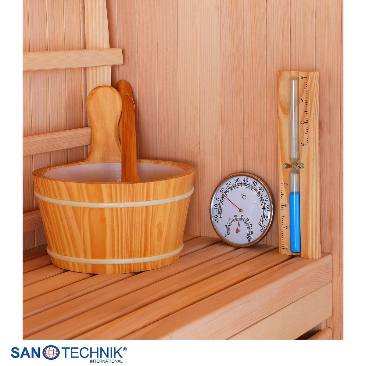 SAUNA für 3 Personen  - Basics, Holz (150/200/150cm)