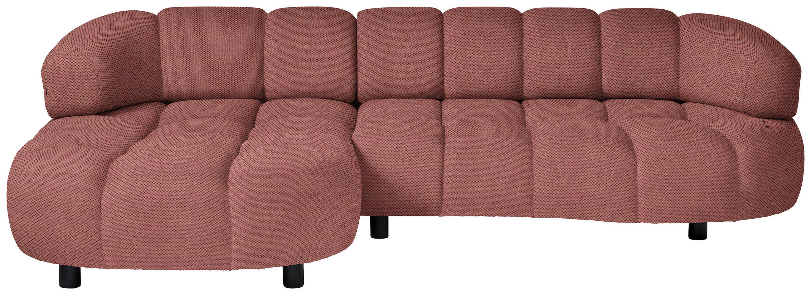 ECKSOFA in Webstoff Altrosa  - Schwarz/Altrosa, Design, Holz/Textil (183/284cm) - Welnova