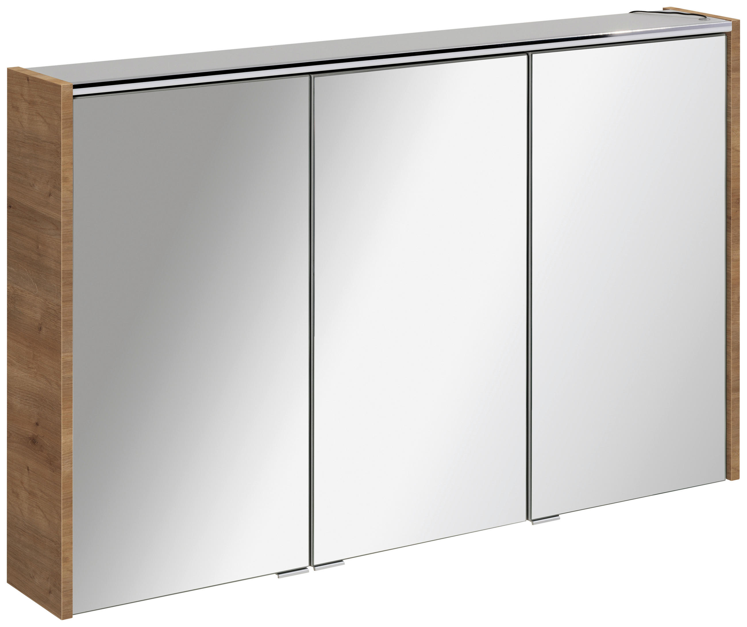 SPIEGELSCHRANK 110/68,3/16 cm - Eichefarben/Alufarben, MODERN, Glas/Holzwerkstoff (110/68,3/16cm) - Voleo