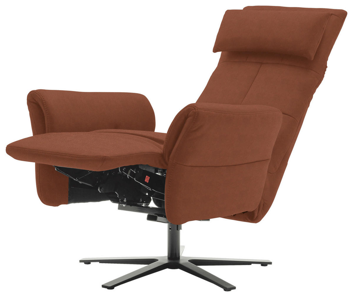 RELAXSESSEL in Leder Cognac  - Cognac/Schwarz, Design, Leder/Metall (81/118/82cm) - Schöner Wohnen