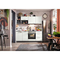 KÜCHENBLOCK 205 cm   in Anthrazit, Weiß  - Anthrazit/Schwarz, KONVENTIONELL, Holzwerkstoff/Metall (205cm) - Express