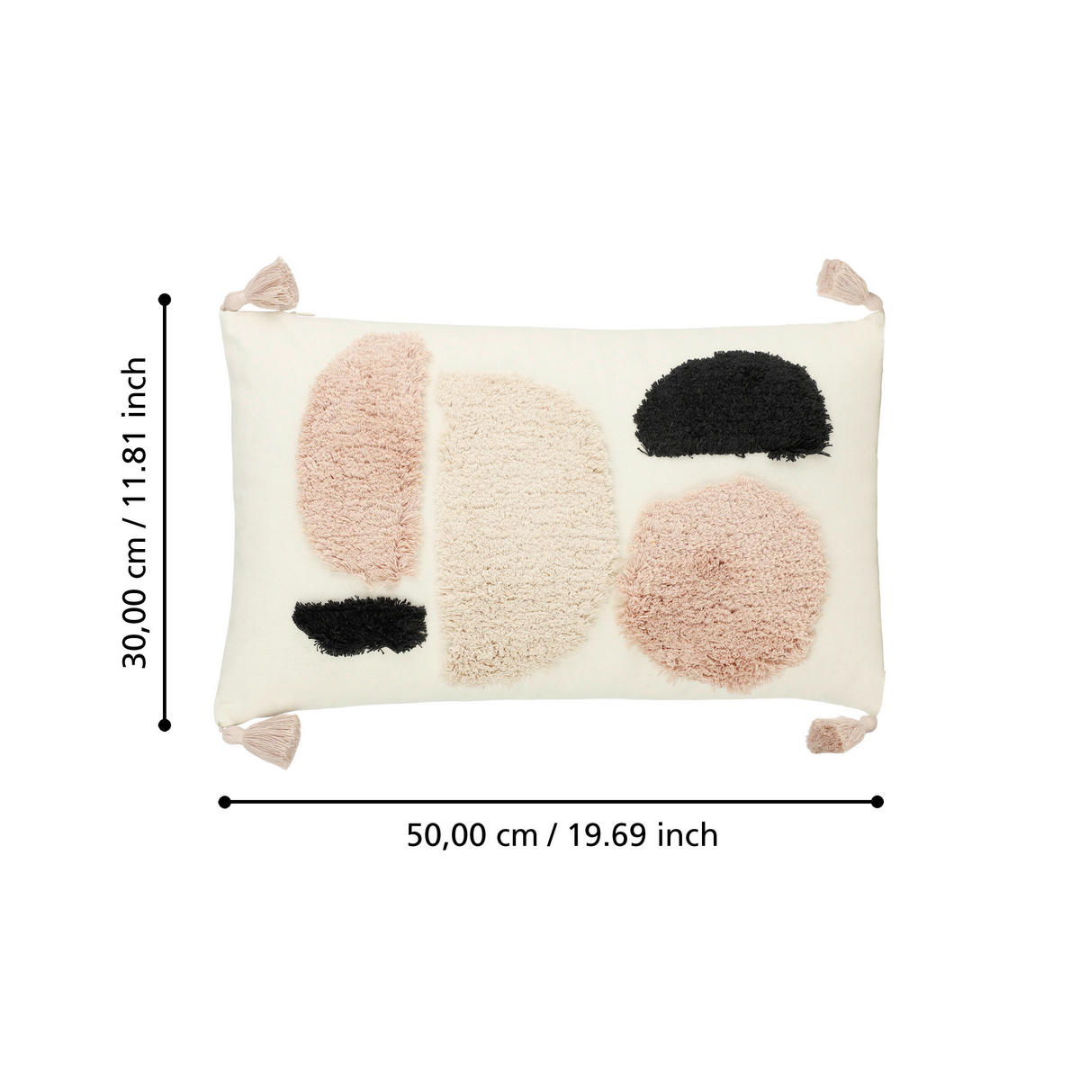 ZIERKISSEN  30/50 cm   - Pink/Schwarz, Basics, Textil (30/50cm) - Eglo