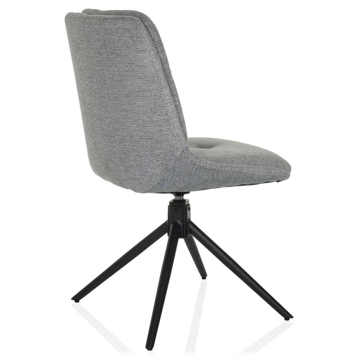 BESUCHERSTUHL  in Flachgewebe Grau  - Schwarz/Grau, MODERN, Textil/Metall (53/89/58cm) - MID.YOU