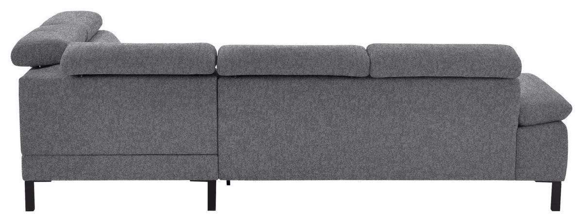 ECKSOFA in Flachgewebe Grau  - Schwarz/Grau, Design, Holzwerkstoff/Textil (272/217cm) - Pure Home Comfort