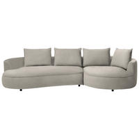 BIGSOFA in Chenille Greige  - Greige/Schwarz, Design, Kunststoff/Textil (322/82/154cm) - home24