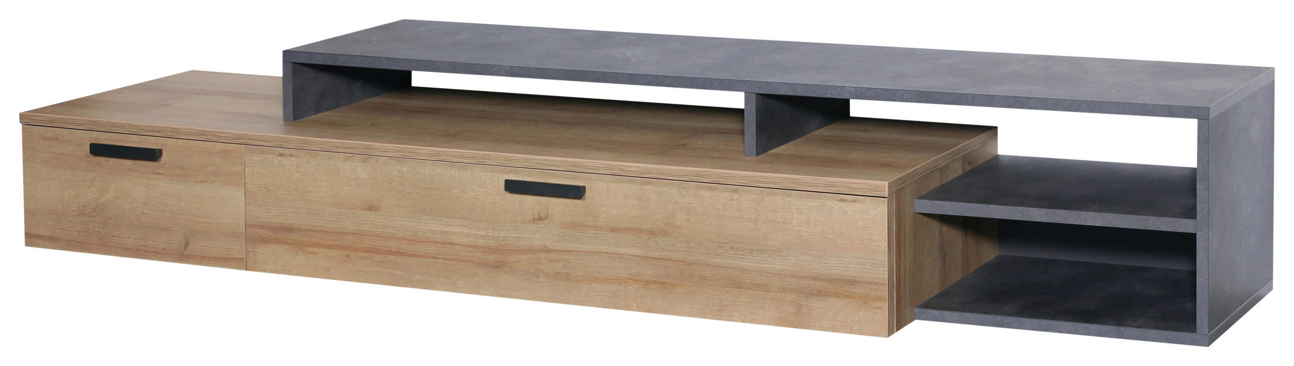 TV ELEMENT antracit, boje hrasta   - boje hrasta/antracit, Design, drvni materijal/metal (270,5cm) - Hom`in