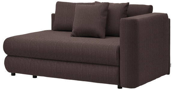 RÉCAMIERE in Cord Braun - Schwarz/Braun, Design, Kunststoff/Textil (171/71-88/93cm) - Cantus