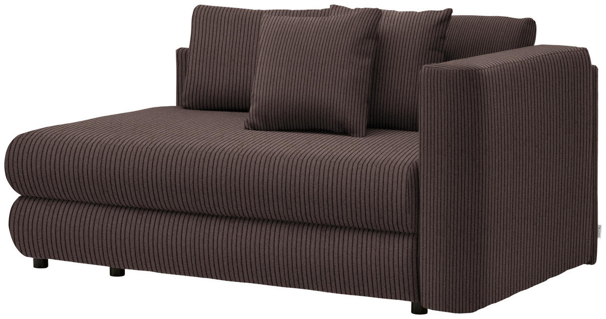 RÉCAMIERE in Cord Braun  - Schwarz/Braun, Design, Kunststoff/Textil (171/71-88/93cm) - Cantus