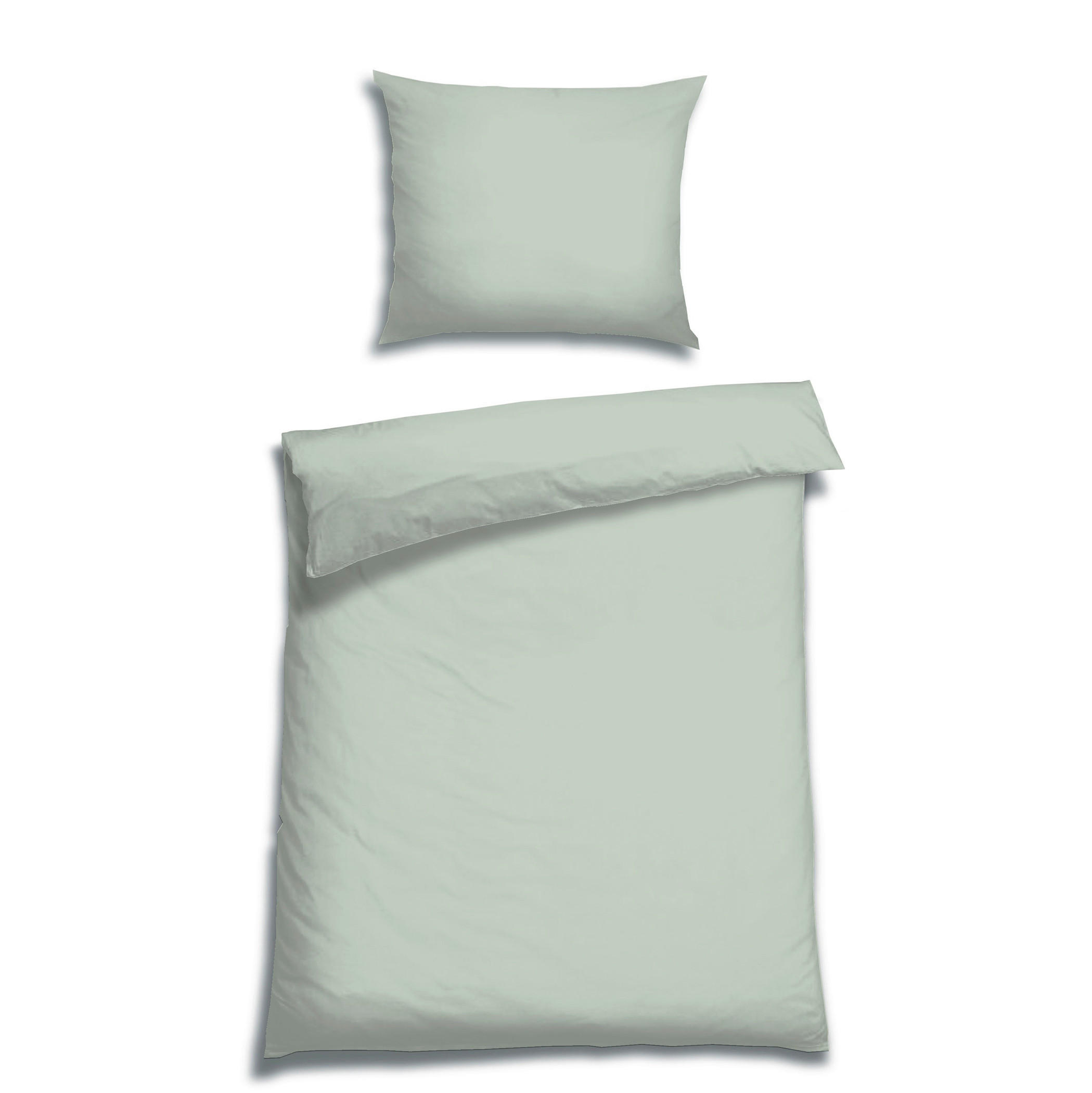BETTWÄSCHE Satin 140/200 cm  - Salbeigrün, Basics, Textil (140/200cm) - Florella