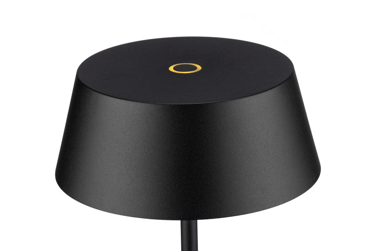 AKKU-TISCHLEUCHTE Naos 15/25 cm  - Schwarz, Design, Kunststoff/Metall (15/25cm) - Dieter Knoll