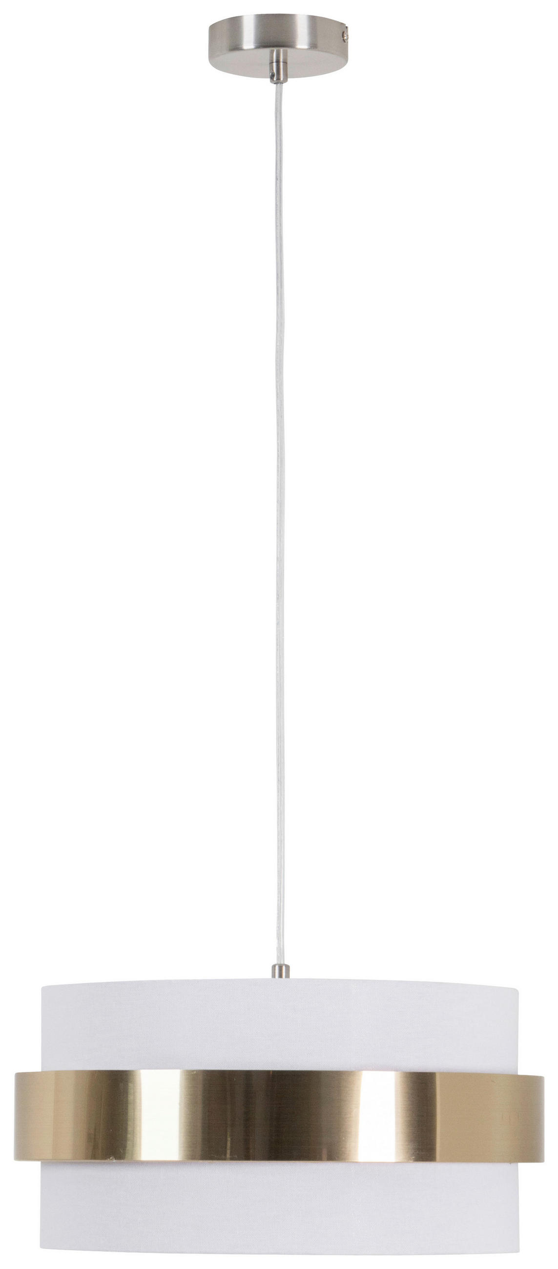 HÄNGELEUCHTE 37/120 cm   - Goldfarben/Weiß, MODERN, Kunststoff/Textil (37/120cm) - Novel