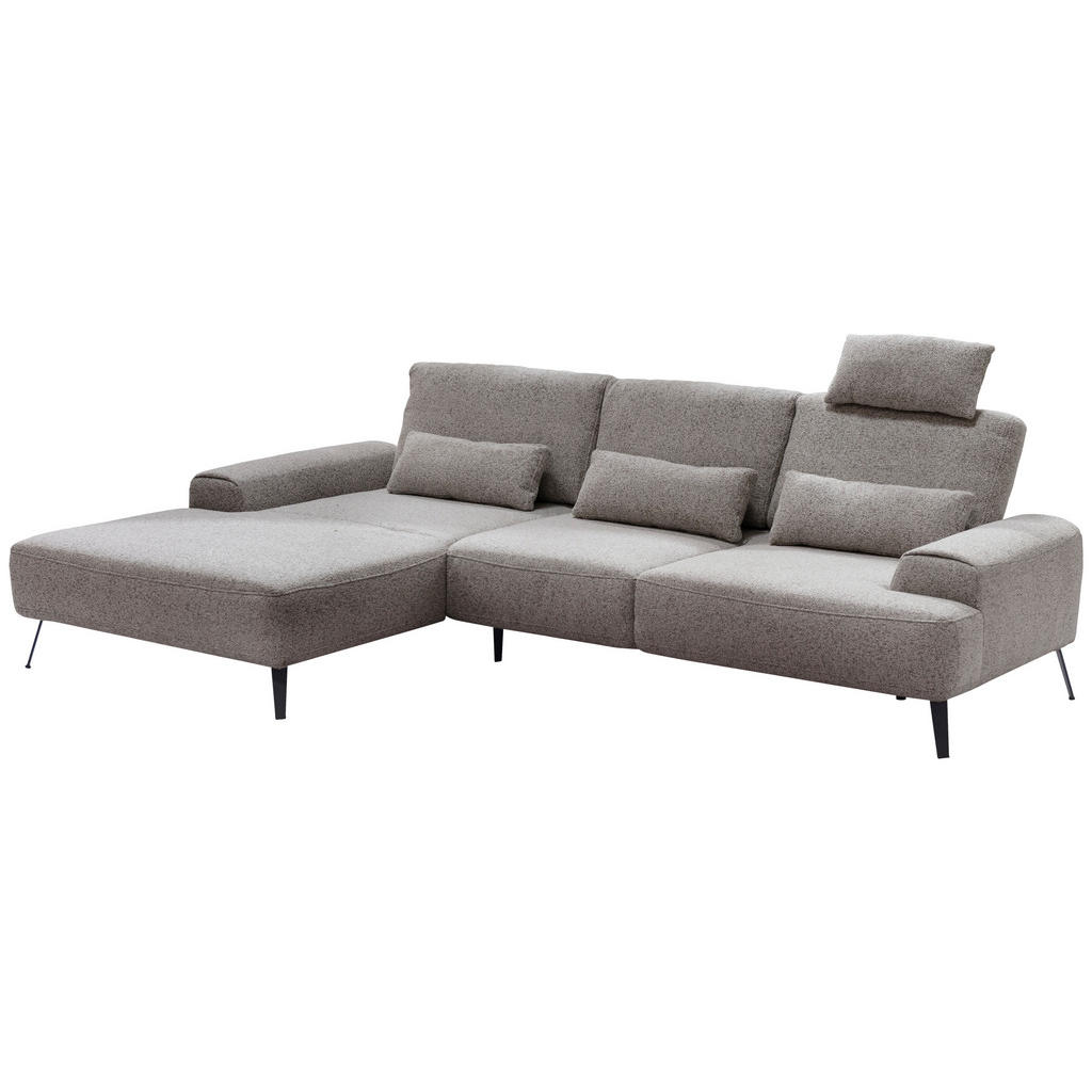 Thumbnail - Livetastic Ecksofa Astoria, Graubraun, Textil, 3-Sitzer, Füllung: Silikon, Schaumstoffflocken, L-Form, Ottomane links, 3...