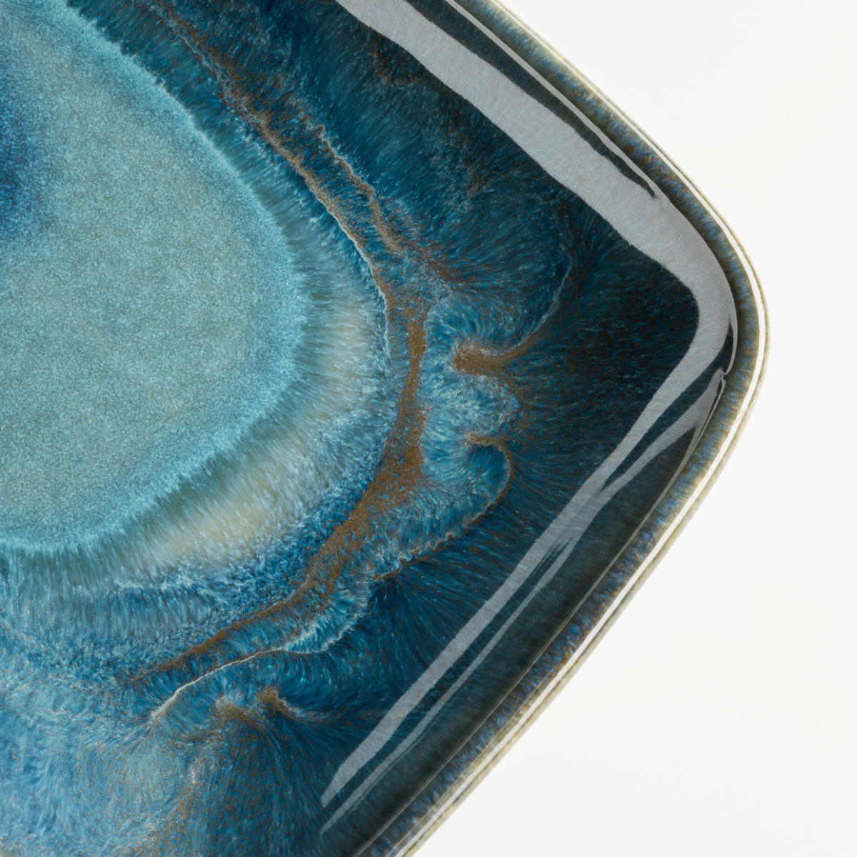 PLATTE TIEFER SEE  - Blau/Grün, Basics, Keramik (28/2,5/11,5cm) - Gipfelstück