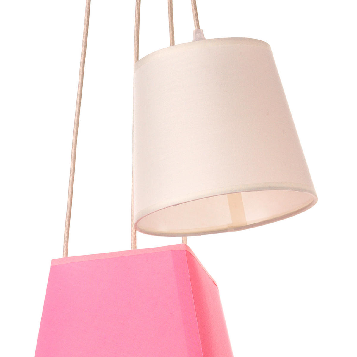 ZÁVĚSNÉ SVÍTIDLO, 55/100 cm  - bílá/pink, Trend, kov/textil (55/100cm)