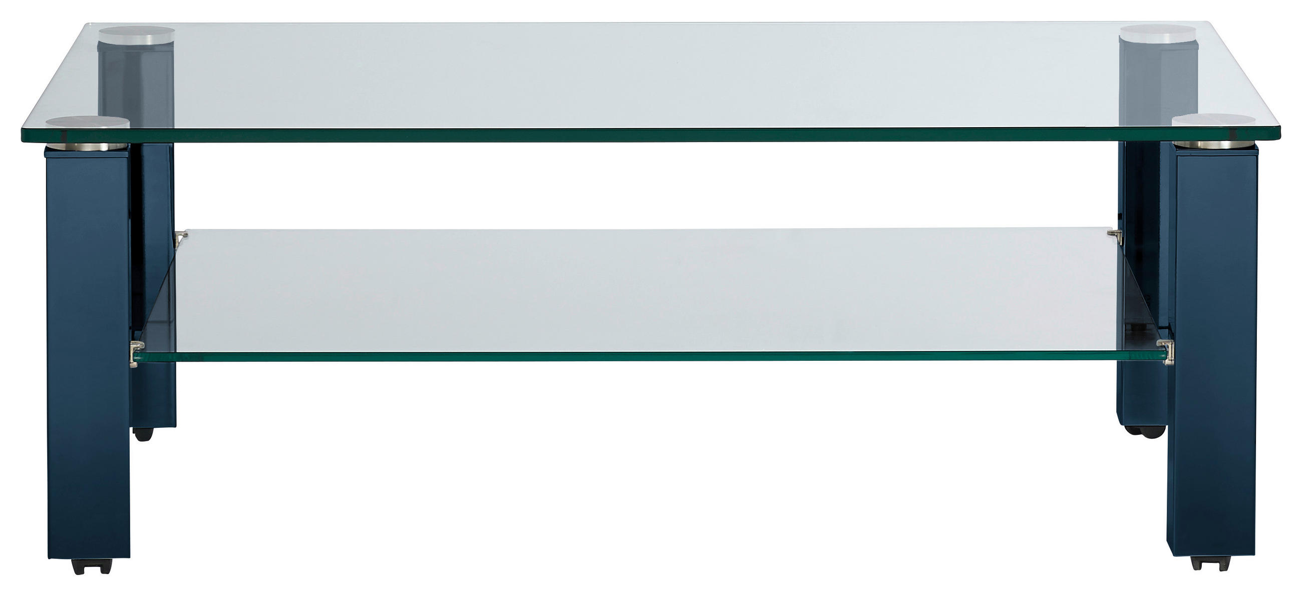 COUCHTISCH in Metall, Glas 110/70/42,5 cm  - Blau, Design, Glas/Kunststoff (110/70/42,5cm)
