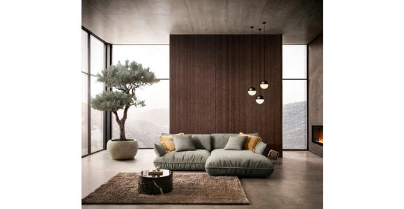 ECKSOFA  in Flachgewebe Naturfarben  264/185 cm  - Schwarz/Naturfarben, Design, Kunststoff/Textil (264/185cm) - Belluti