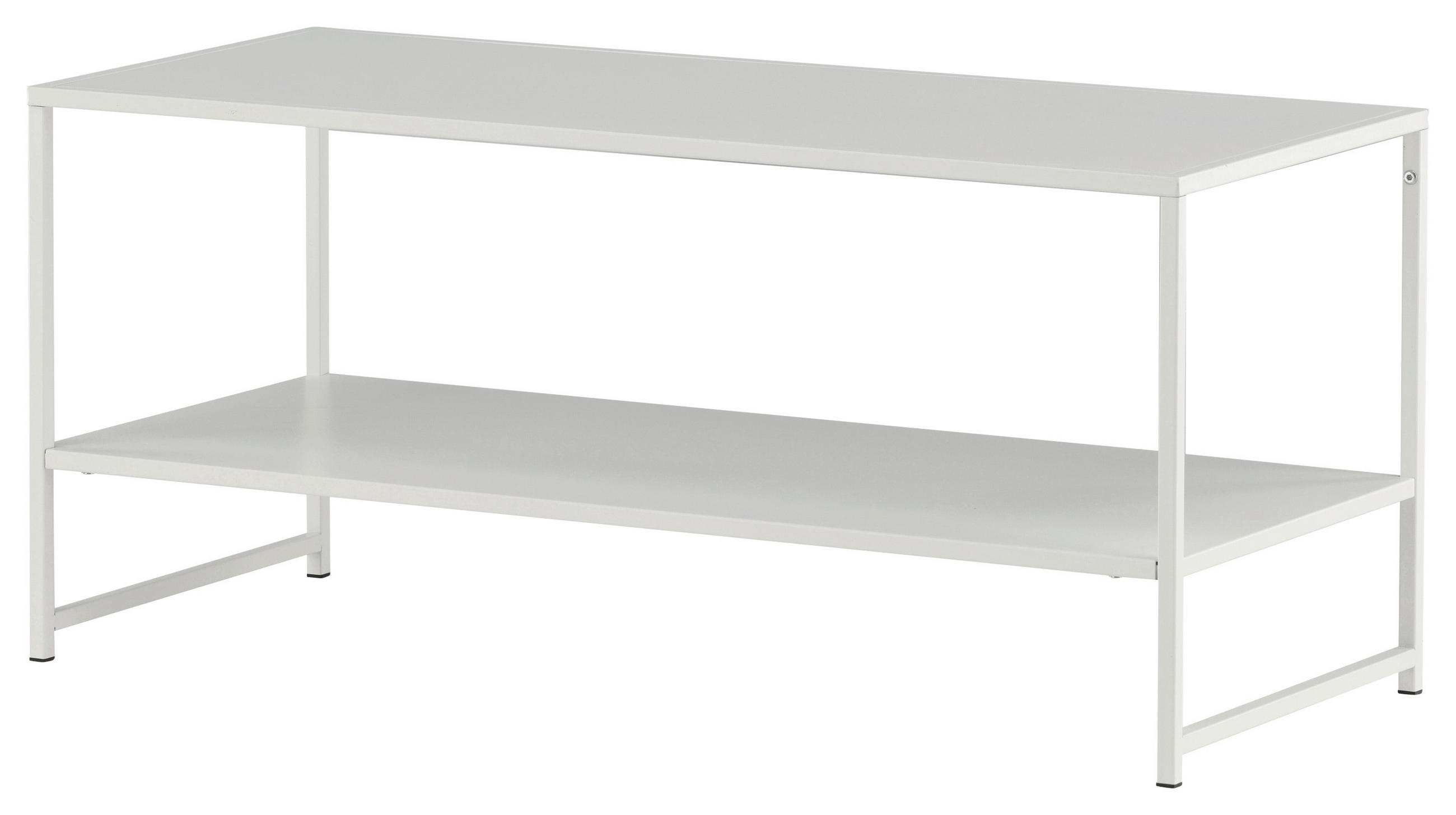 COUCHTISCH 102/43/45 cm rechteckig Weiß  - Weiß, Design, Metall (102/43/45cm) - Livetastic