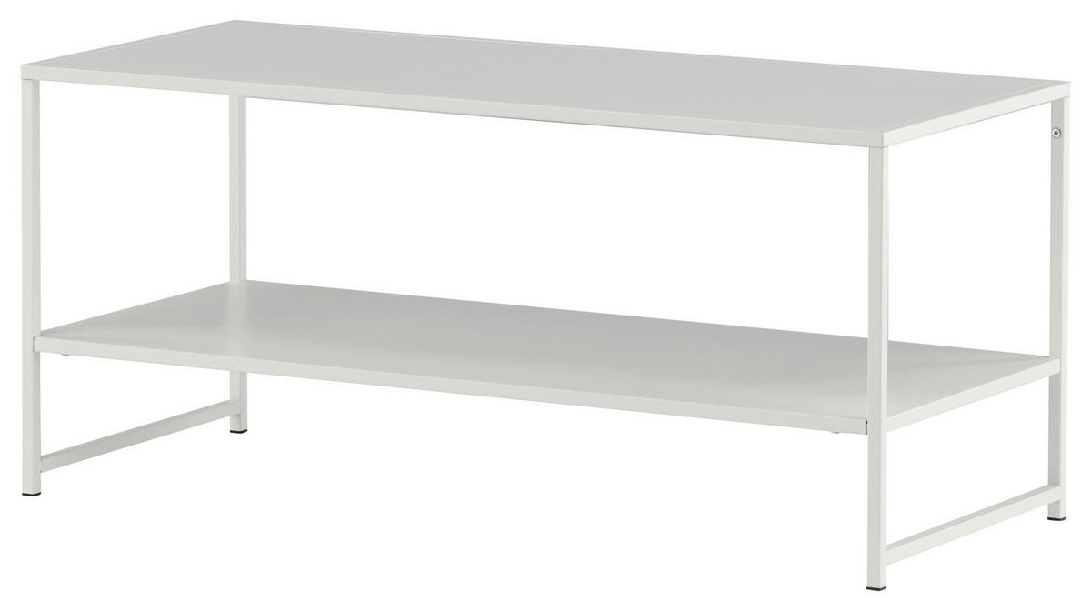 COUCHTISCH 102/43/45 cm rechteckig Weiß  - Weiß, Design, Metall (102/43/45cm) - Livetastic