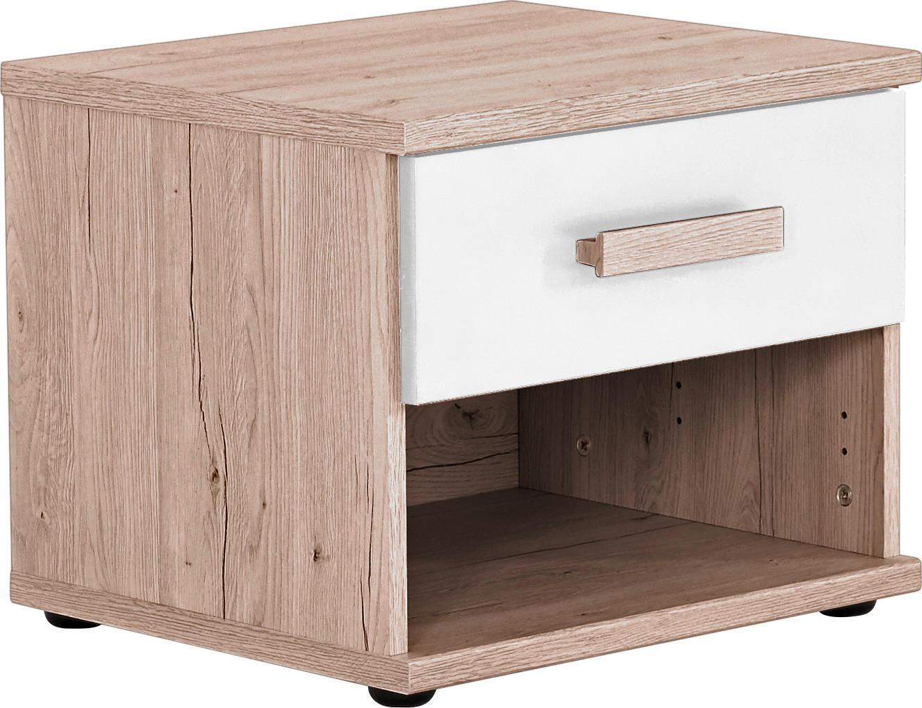 MID.YOU NOČNÝ STOLÍK, biela, farba duba, 46/38/40 cm