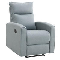 RELAXFÅTÖLJ i trä, metall, textil ljusblå  - ljusblå, Klassisk, metall/trä (91/103/75cm) - Best Price