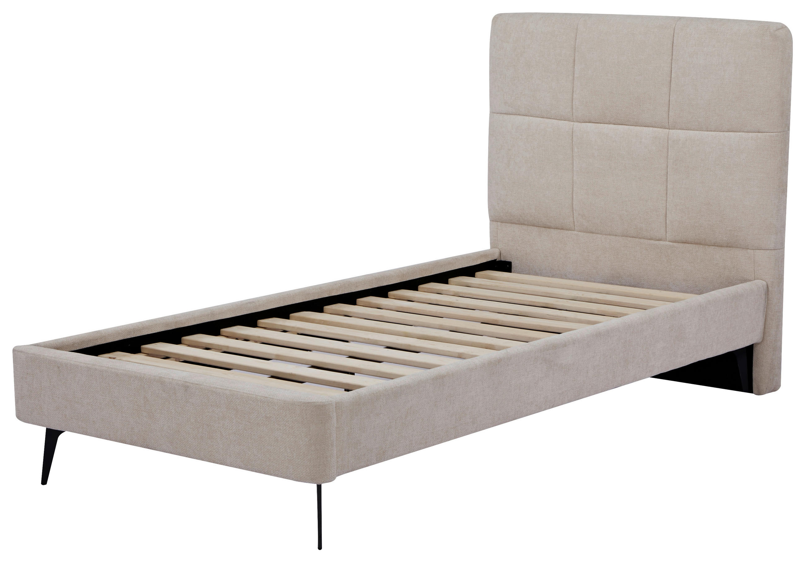 POLSTERBETT Lattenrost 90/200 cm  in Beige  - Beige/Schwarz, Design, Holz/Textil (90/200cm) - Boxxx
