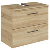 WASCHBECKENUNTERSCHRANK 60/49,8/33,3 cm  - Chromfarben/Eiche Bianco, KONVENTIONELL, Holzwerkstoff/Metall (60/49,8/33,3cm) - Sadena