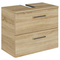 WASCHBECKENUNTERSCHRANK 60/49,8/33,3 cm  - Chromfarben/Eiche Bianco, KONVENTIONELL, Holzwerkstoff/Metall (60/49,8/33,3cm) - Sadena