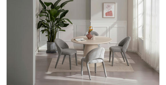 STUHL  Stoffauswahl Leinenoptik  - Beige/Grau, Design, Textil (54/81/59cm) - Ambia Home