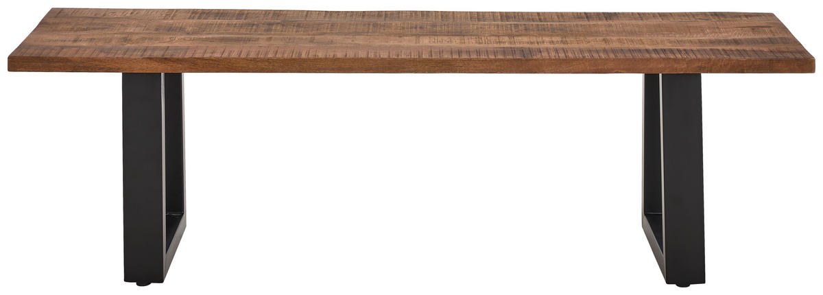 SITZBANK 160/45/45 cm Naturfarben Mangoholz vollmassiv Metall  - Schwarz/Naturfarben, LIFESTYLE, Holz/Metall (160/45/45cm) - Landscape