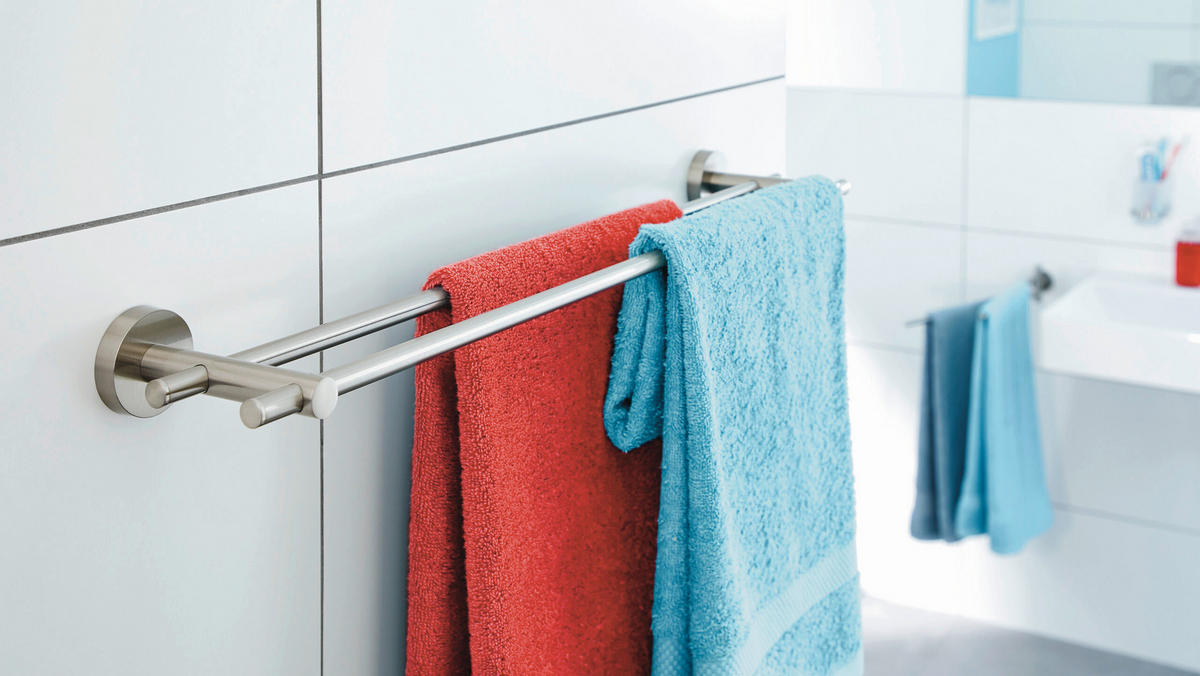 HANDTUCHHALTER Edelstahlfarben  - Edelstahlfarben, Basics, Metall (64/5/11cm) - Tesa