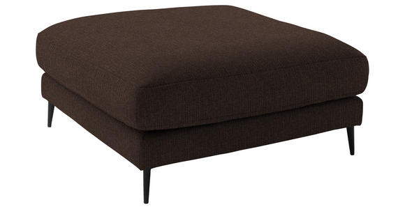 ECKSOFA  in Flachgewebe Dunkelbraun  253/177 cm  - Dunkelbraun/Schwarz, Design, Textil/Metall (253/177cm) - Dieter Knoll
