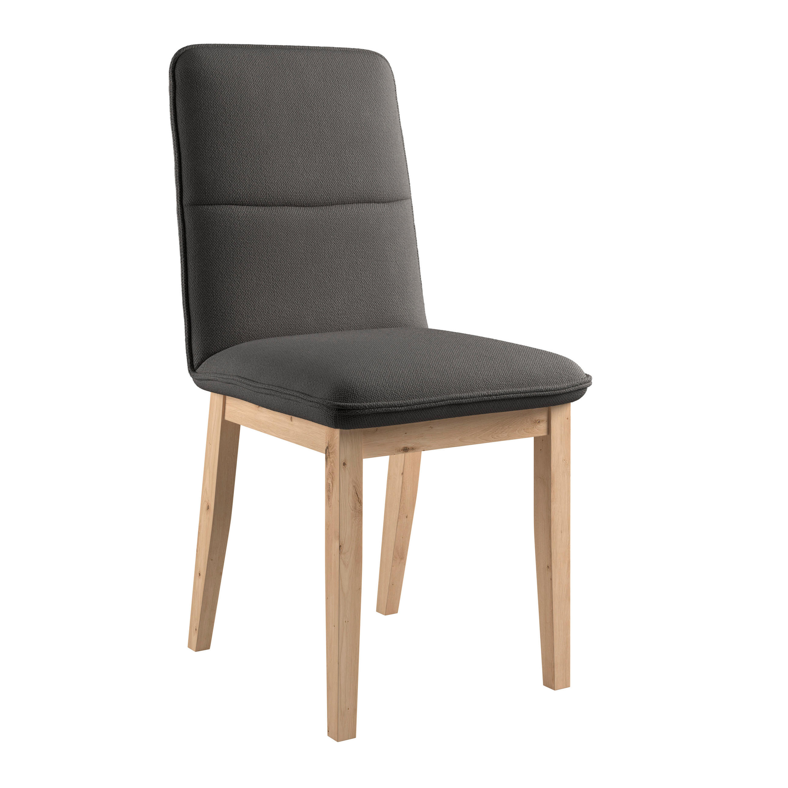 STUHL   Webstoff  - Eichefarben/Anthrazit, KONVENTIONELL, Holz/Textil (47/91/56cm) - Livetastic