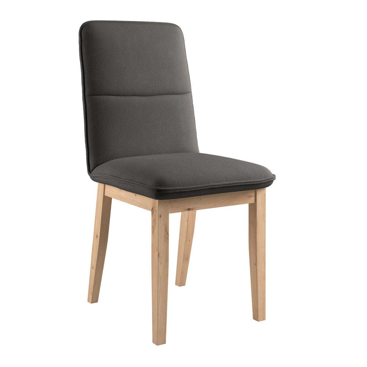 STUHL   Webstoff  - Eichefarben/Anthrazit, KONVENTIONELL, Holz/Textil (47/91/56cm) - Livetastic