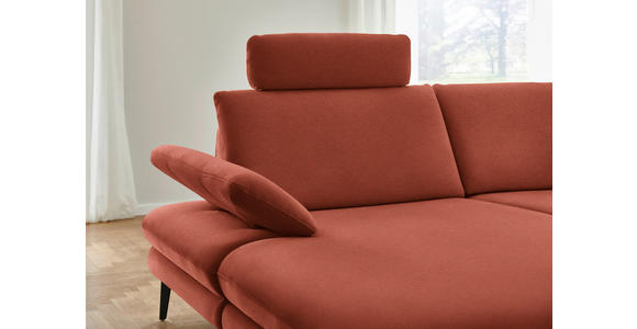 WOHNLANDSCHAFT  in Chenille, Flachgewebe Terracotta  - Terracotta/Schwarz, Design, Textil/Metall (180/344/208cm) - Dieter Knoll